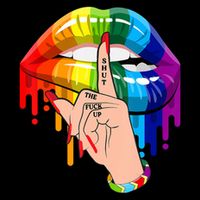 Shut The F Up Dripping Rainbow Gay Pride LGBT Lips 16 in Basic Backpack
