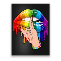 Shut The F Up Dripping Rainbow Gay Pride LGBT Lips Poster