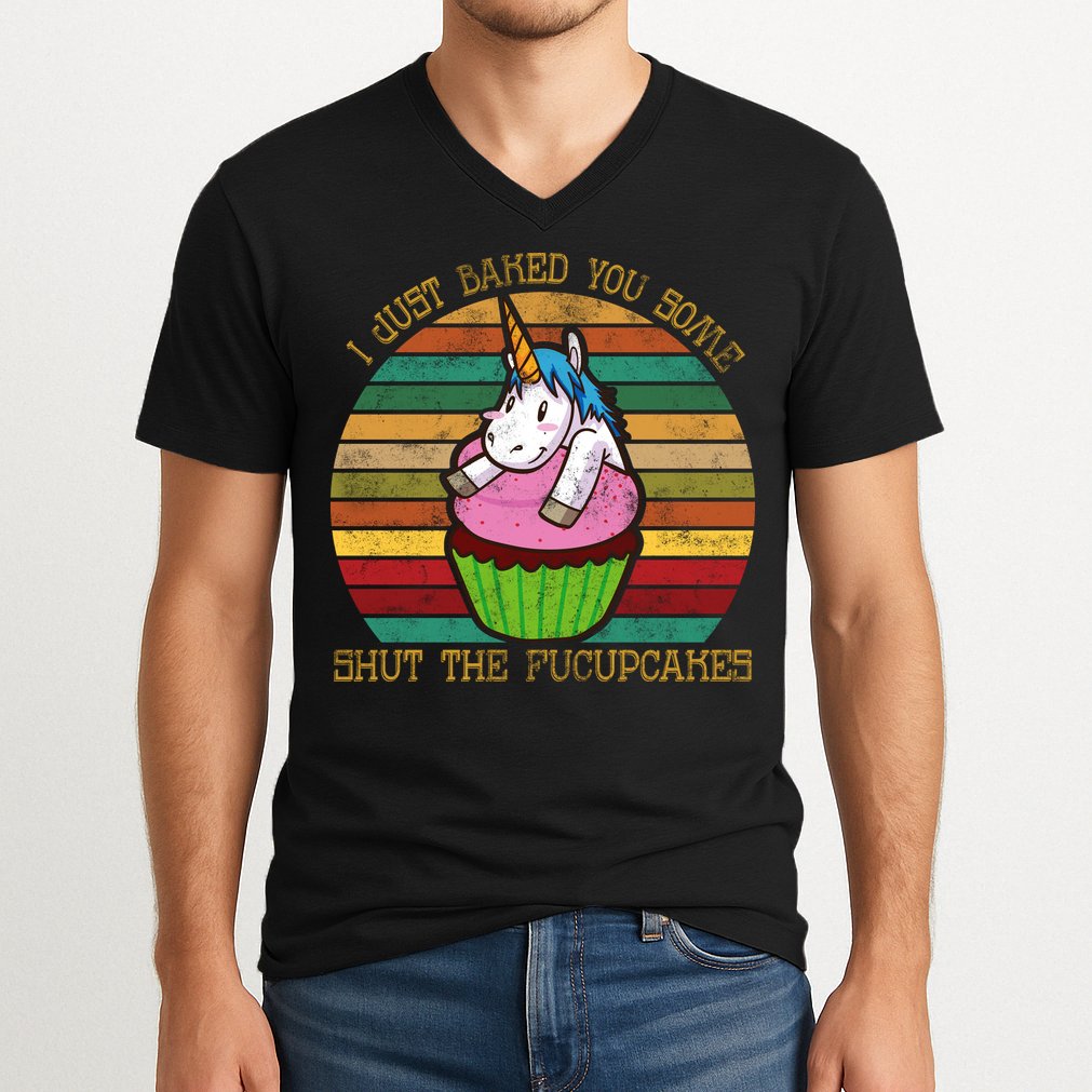 Shut The Fucupcakes V-Neck T-Shirt