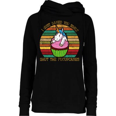 Shut The Fucupcakes Womens Funnel Neck Pullover Hood