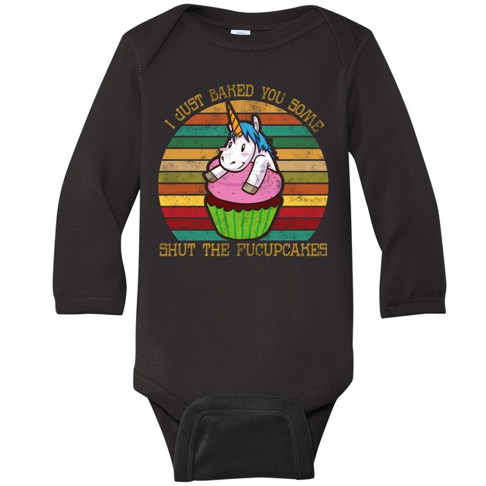 Shut The Fucupcakes Baby Long Sleeve Bodysuit