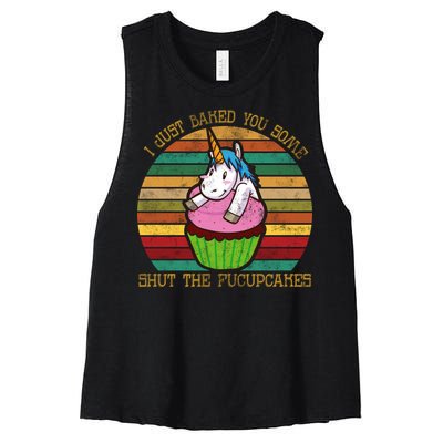 Shut The Fucupcakes Women's Racerback Cropped Tank