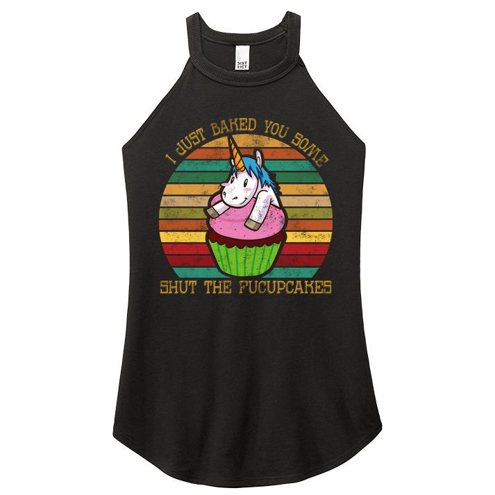 Shut The Fucupcakes Women's Perfect Tri Rocker Tank