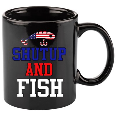 Shut Up And Fish 11oz C Handle Ceramic Mug