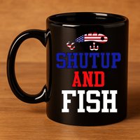 Shut Up And Fish 11oz C Handle Ceramic Mug
