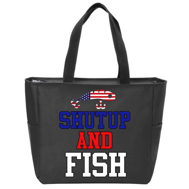 Shut Up And Fish Zip Tote Bag