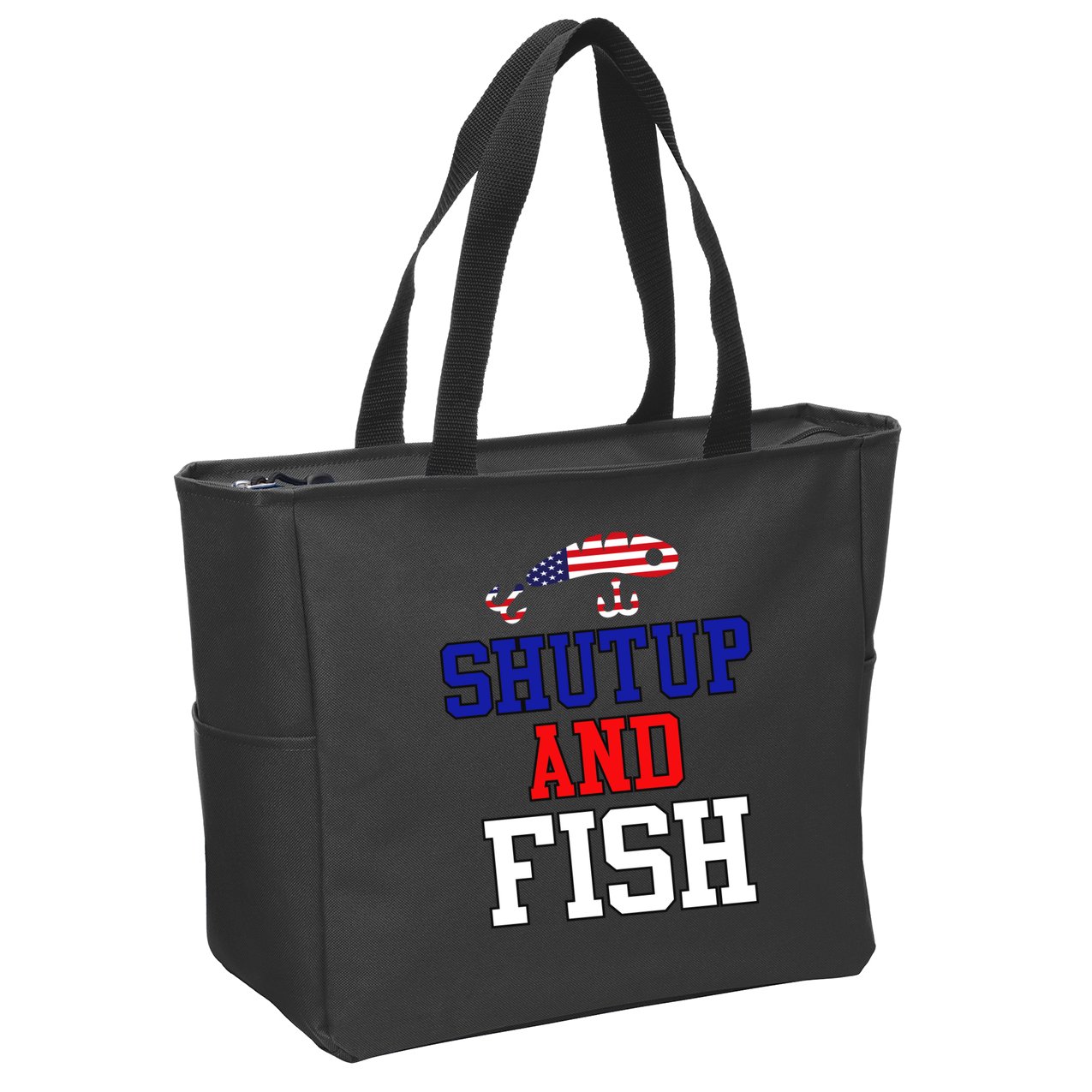 Shut Up And Fish Zip Tote Bag