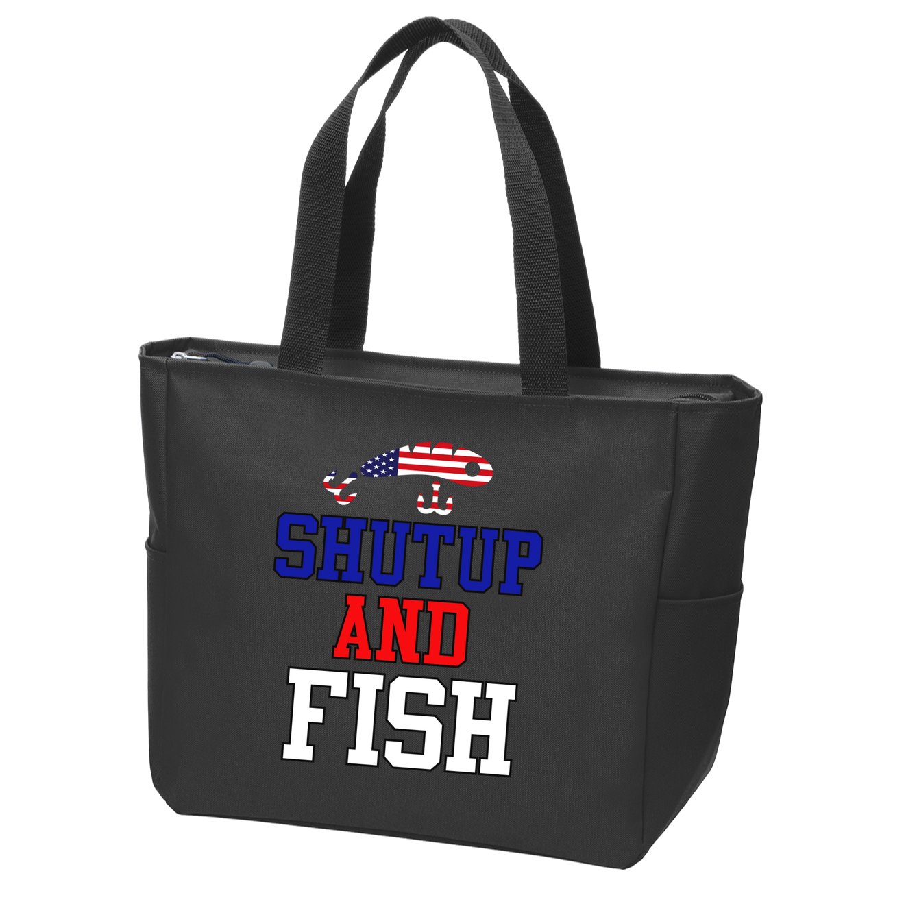 Shut Up And Fish Zip Tote Bag
