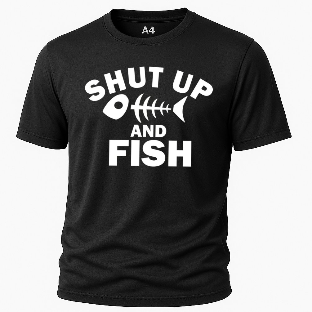 Shut Up And Fish Fishing Cooling Performance Crew T-Shirt