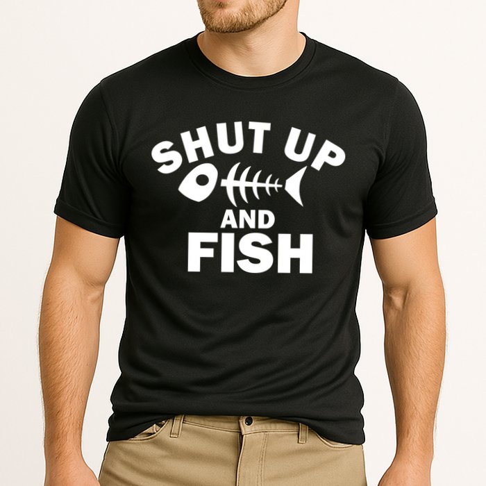 Shut Up And Fish Fishing Cooling Performance Crew T-Shirt