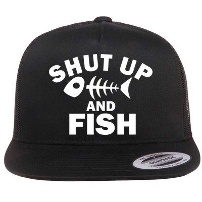 Shut Up And Fish Fishing Flatbill Hat