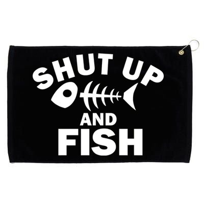 Shut Up And Fish Fishing Grommeted Golf Towel