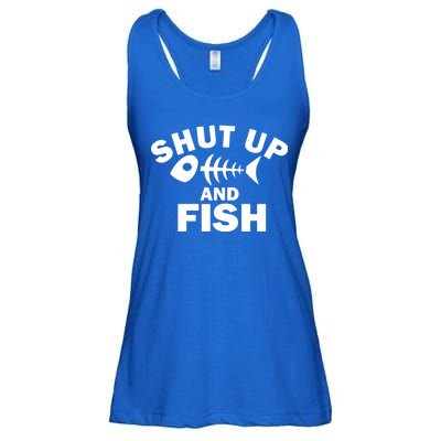 Shut Up And Fish Fishing Ladies Essential Flowy Tank