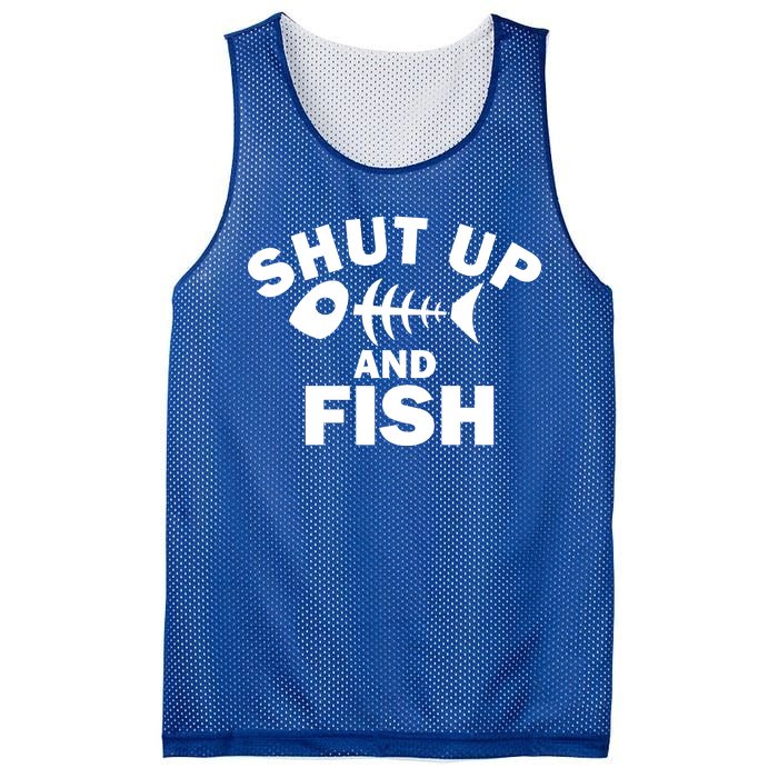 Shut Up And Fish Fishing Mesh Reversible Basketball Jersey Tank