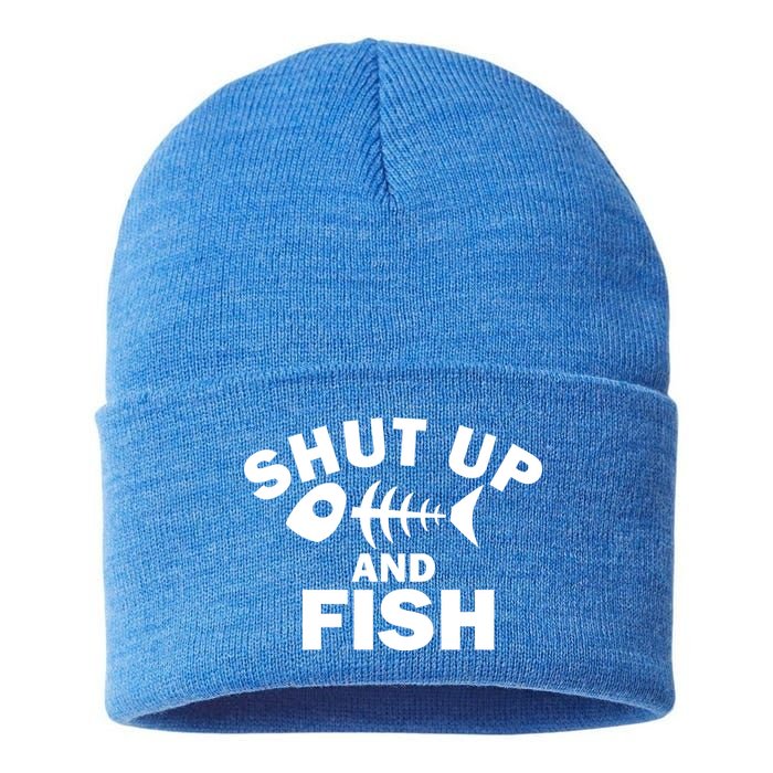 Shut Up And Fish Fishing Sustainable Knit Beanie