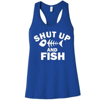 Shut Up And Fish Fishing Women's Racerback Tank