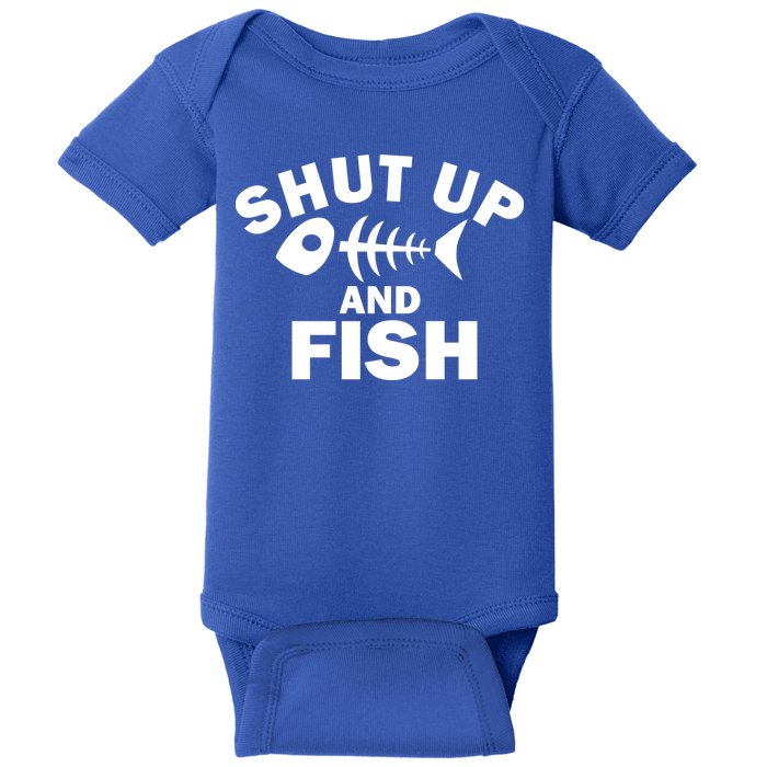 Shut Up And Fish Fishing Baby Bodysuit