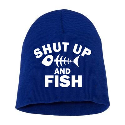 Shut Up And Fish Fishing Short Acrylic Beanie