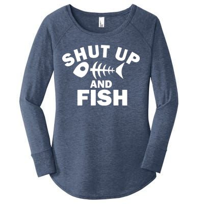 Shut Up And Fish Fishing Women's Perfect Tri Tunic Long Sleeve Shirt