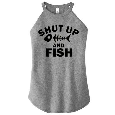 Shut Up And Fish Fishing Women's Perfect Tri Rocker Tank