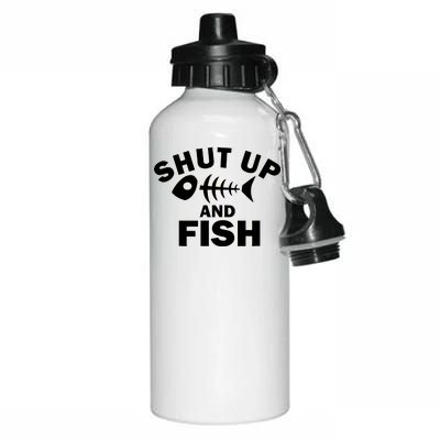 Shut Up And Fish Fishing Aluminum Water Bottle