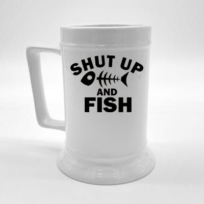 Shut Up And Fish Fishing Beer Stein