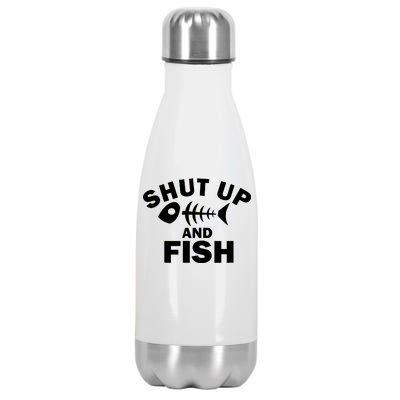 Shut Up And Fish Fishing Stainless Steel Insulated Water Bottle