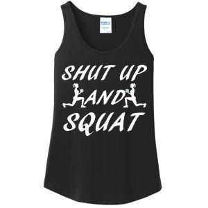 Shut Up And Squat Gym Fitness Workout Ladies Essential Tank