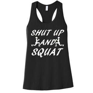 Shut Up And Squat Gym Fitness Workout Women's Racerback Tank