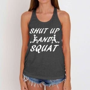 Shut Up And Squat Gym Fitness Workout Women's Knotted Racerback Tank