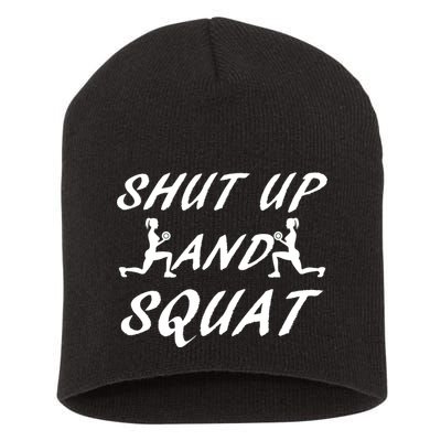 Shut Up And Squat Gym Fitness Workout Short Acrylic Beanie