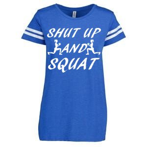 Shut Up And Squat Gym Fitness Workout Enza Ladies Jersey Football T-Shirt