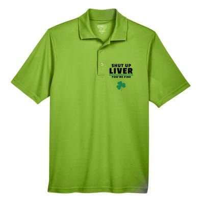 Shut Up Liver You're Fine Irish Clover Men's Origin Performance Pique Polo