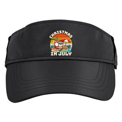 Santa Hawaiian Vintage Retro Surfing Santa Christmas In July Gift Adult Drive Performance Visor