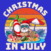 Santa Hawaiian Vintage Retro Surfing Santa Christmas In July Gift Long Sleeve Shirt