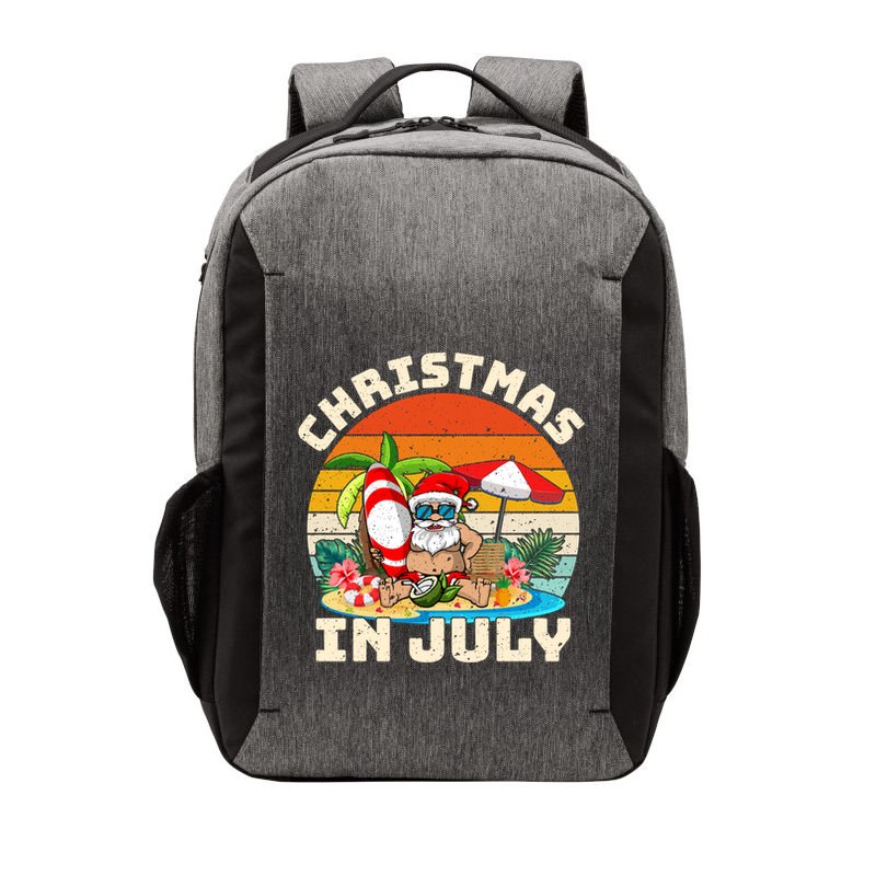 Santa Hawaiian Vintage Retro Surfing Santa Christmas In July Gift Vector Backpack