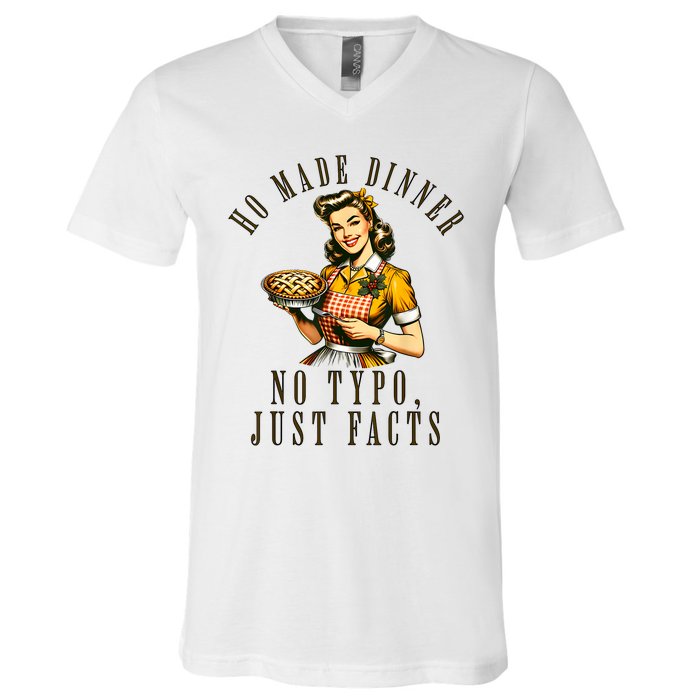 Sarcastic Housewife Vintage Cooking Modern Women Funny V-Neck T-Shirt