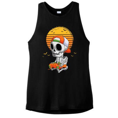 Skeleton Halloween Video Gamer Ladies PosiCharge Tri-Blend Wicking Tank