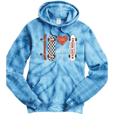 Skateboard Happy Valentines Day Tie Dye Hoodie