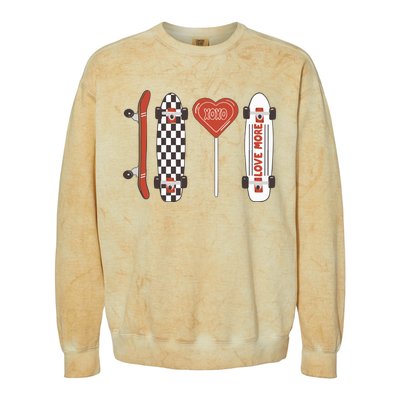 Skateboard Happy Valentines Day Colorblast Crewneck Sweatshirt