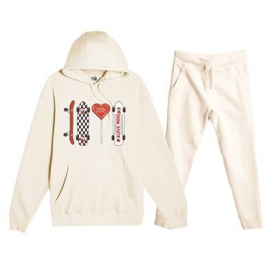 Skateboard Happy Valentines Day Premium Hooded Sweatsuit Set