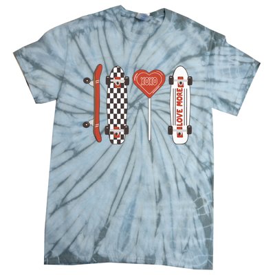 Skateboard Happy Valentines Day Tie-Dye T-Shirt