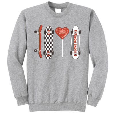 Skateboard Happy Valentines Day Tall Sweatshirt