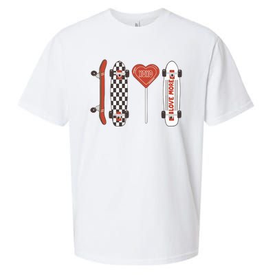 Skateboard Happy Valentines Day Sueded Cloud Jersey T-Shirt