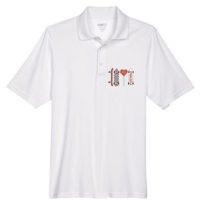 Skateboard Happy Valentines Day Men's Origin Performance Pique Polo