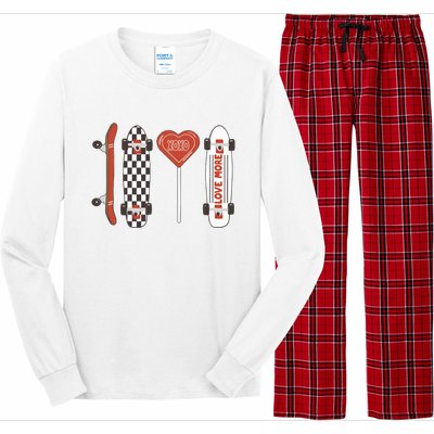 Skateboard Happy Valentines Day Long Sleeve Pajama Set