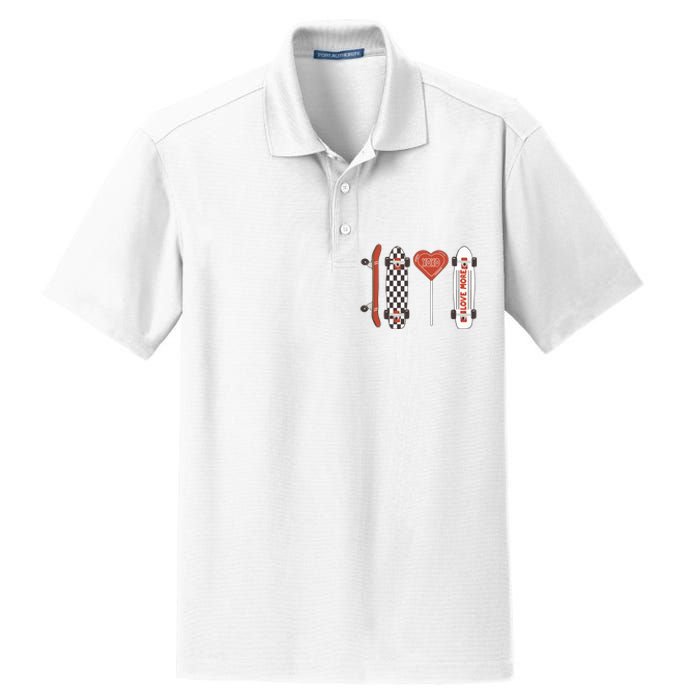 Skateboard Happy Valentines Day Dry Zone Grid Polo