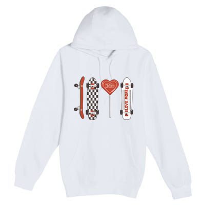 Skateboard Happy Valentines Day Premium Pullover Hoodie