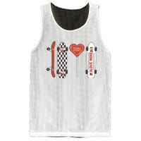 Skateboard Happy Valentines Day Mesh Reversible Basketball Jersey Tank