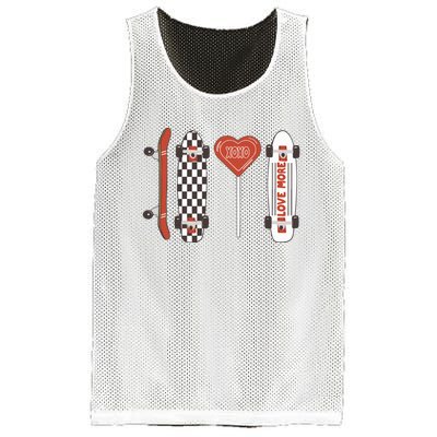 Skateboard Happy Valentines Day Mesh Reversible Basketball Jersey Tank